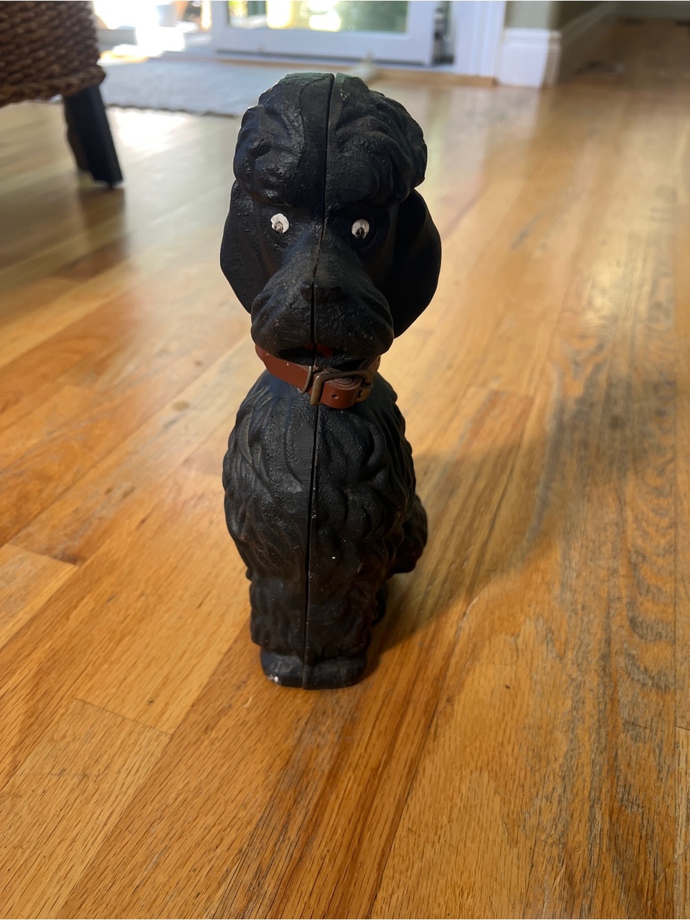 Vintage Black Poodle Cast Iron Piggy Bank and Doorstop